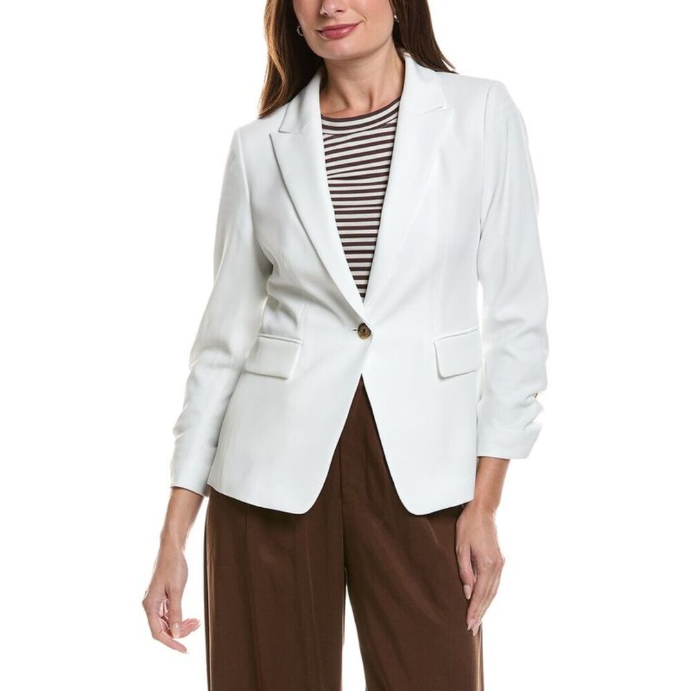 Brooks Brothers Womens Crepe Jacket, White